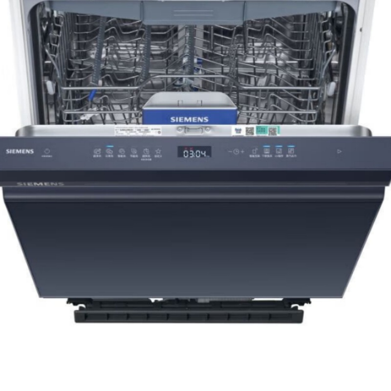 西门子SJ43HL24MC 16套嵌入式蓝色玻璃湖蕴蓝智净魔方蒸饭柜高清大图