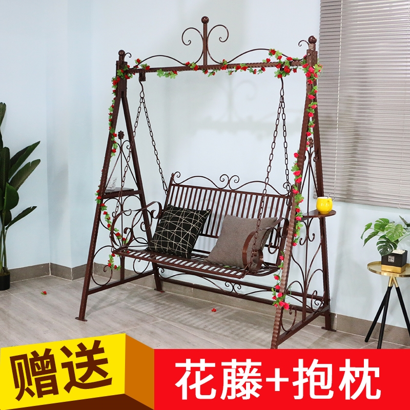 定制户外秋千椅铁艺摇摇椅闪电客欧式吊椅室外庭院摇篮双人吊床公园