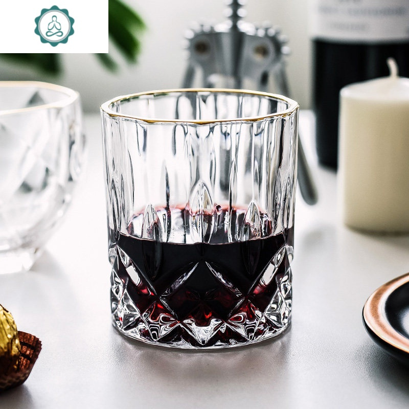 创意不倒翁红酒杯水晶手工洋酒杯套装高脚威士忌杯玻璃杯喝酒杯子 封