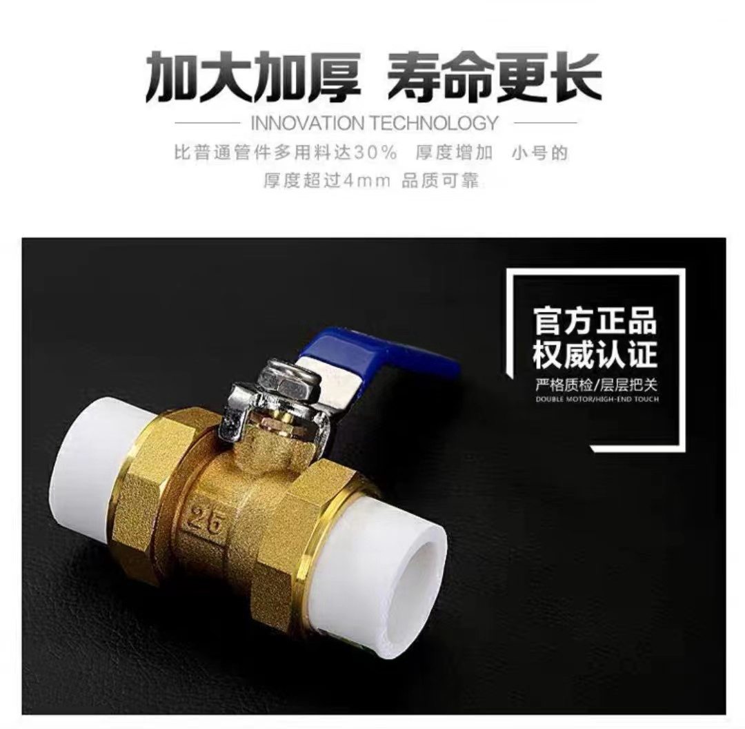 晟宏德 PPR球阀 DN20 DN25 DN32 DN40 DN50 DN 63高清大图