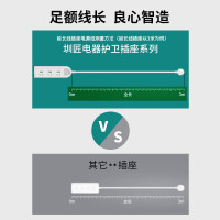 零触KPQ不触电插座IPX9级防水过载短路保护开关插排户外防雨排插 厨房浴室防水防潮USB儿童防触电2孔3USB3米