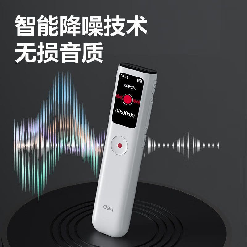 得力录音笔 录音神器 便携式随身 录音设备专业录音 超长待机 小型录音机学习会议培训远程听录器MP307图片