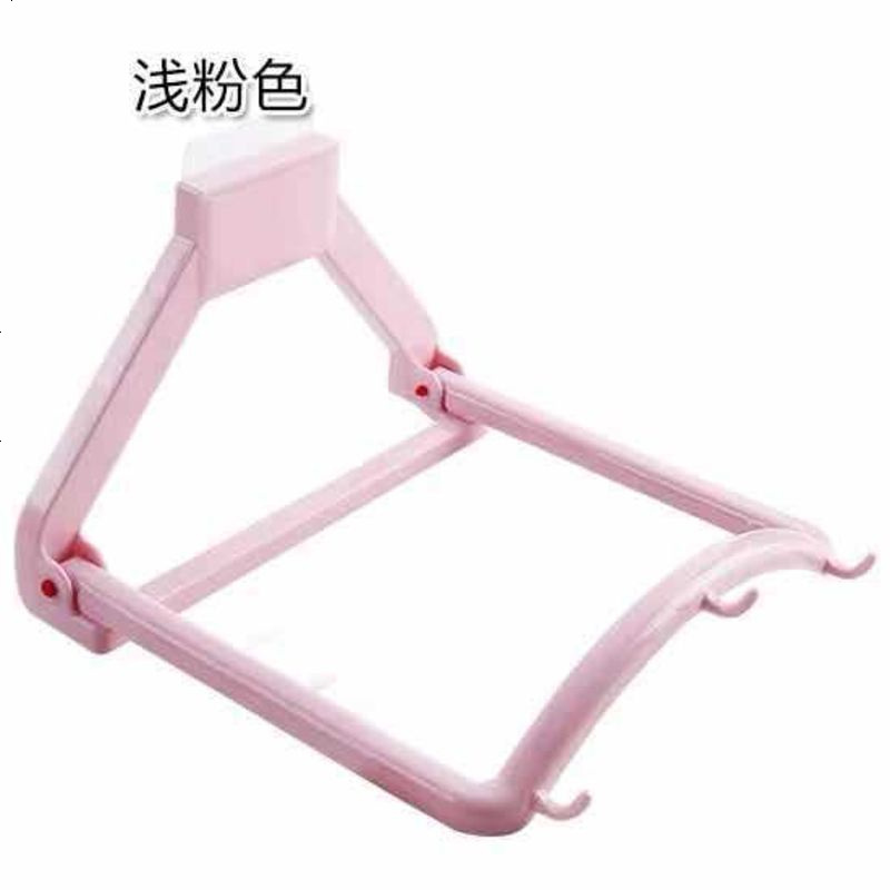 折叠脸盆架壁挂无痕卫生间免打孔浴室挂钩毛巾架置物架厨房挂盆架 北欧粉 加厚自动回弹脸盆架[2个装]