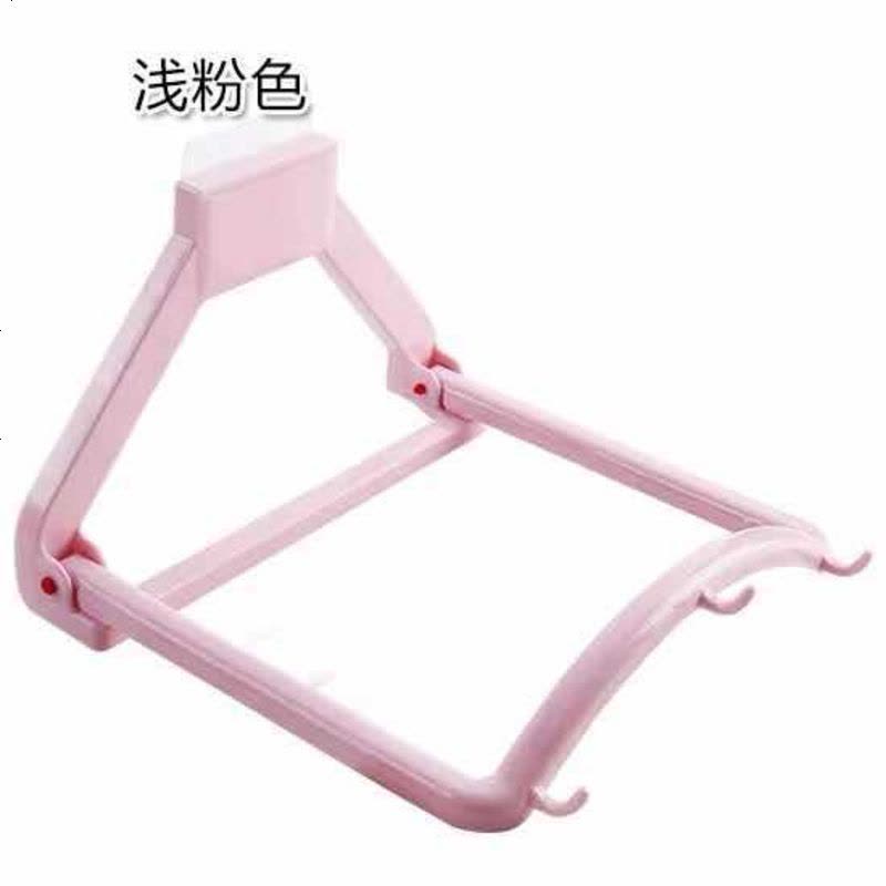 折叠脸盆架壁挂无痕卫生间免打孔浴室挂钩毛巾架置物架厨房挂盆架 北欧粉 加厚自动回弹脸盆架[2个装]图片
