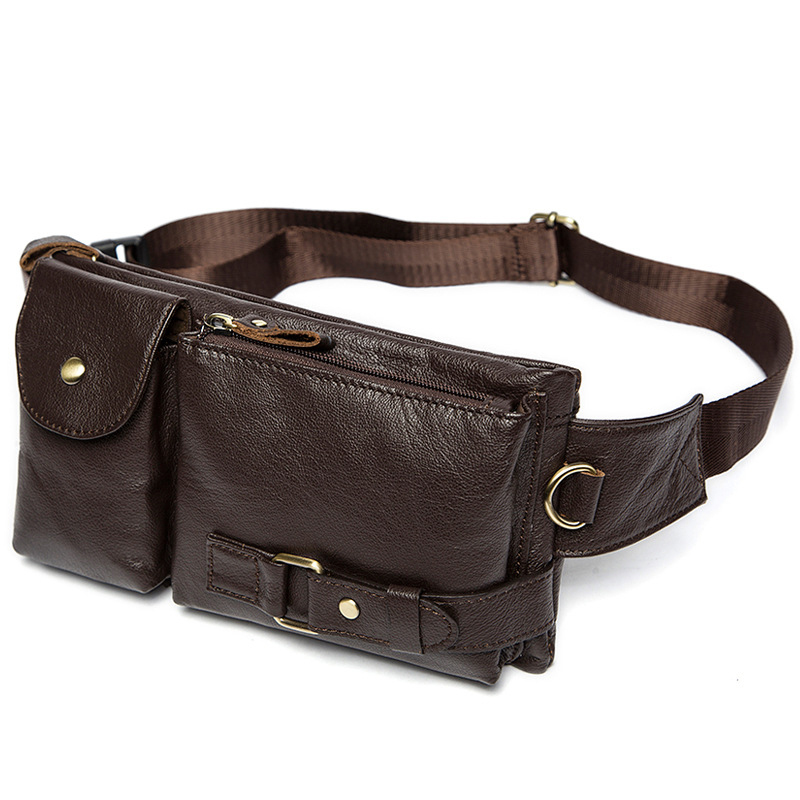 mva腰包真皮男士户外腰挎包复古男包斜挎包