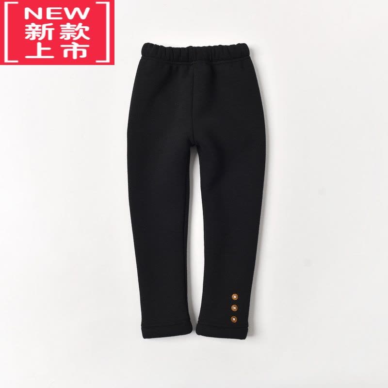 可莉允一体绒儿童加绒打底裤女童保暖长裤中大童秋冬款山东网店童装保暖裤图片