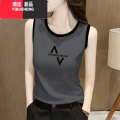 YIBUSHENG吊带背心T恤衫女季新款百搭休闲显瘦内搭体恤打底上百 XL建议105-120斤 深灰色-上下V