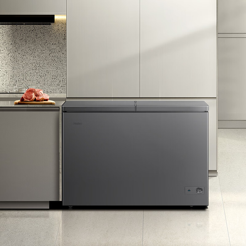 海尔(haier)300升双箱双温家用商用冰柜 蝶门卧式冷藏柜冷冻柜冰柜