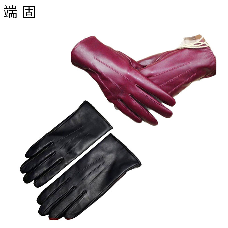 端固女士防寒羊皮手套均码D36T/副高清大图