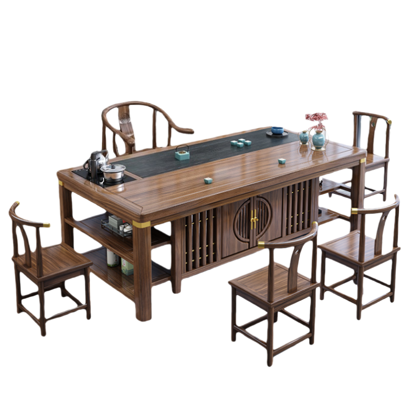 铭思达茶桌1.6米5椅套高清大图