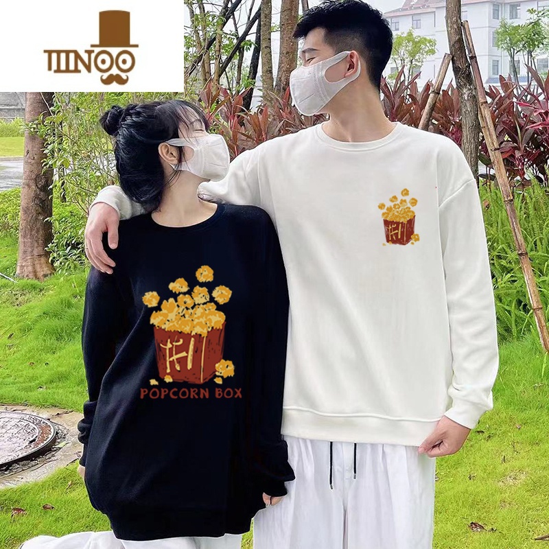 YANXU情侣装连帽卫衣女款oversize设计感小众别致独特表情男外套高清大图