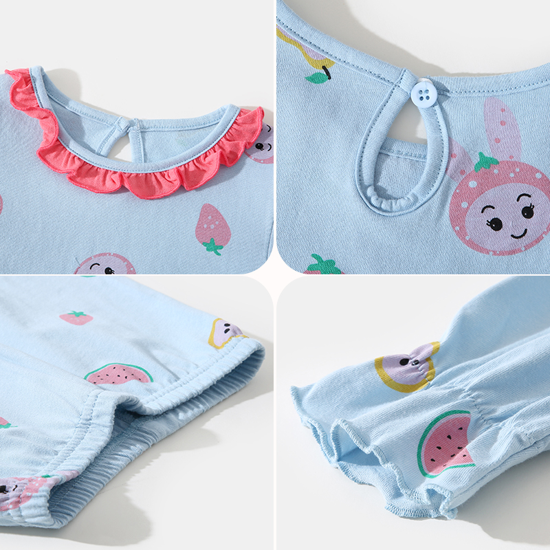南极人儿童睡衣春秋保暖套装宝宝秋冬纯棉家居服女童全棉秋衣裤高清大图