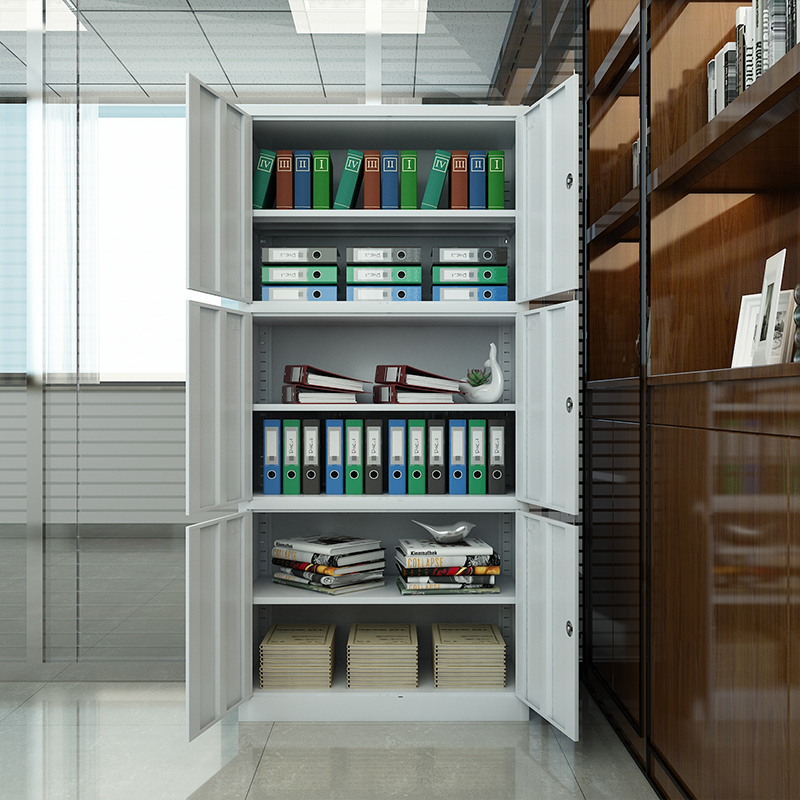 臻远ZY5062299 钢制厚板通三节文件柜 85*39*180cm(单位:台)灰白色高清大图