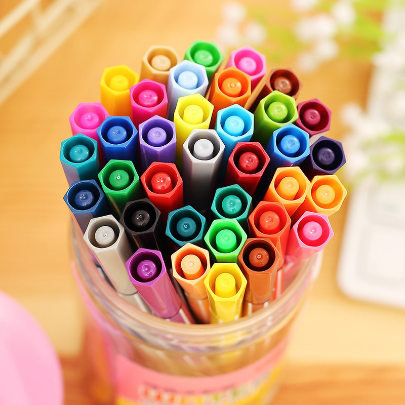 得力deli水彩笔36色可水洗彩笔儿童绘画涂鸦笔水彩笔涂色笔画画笔6955