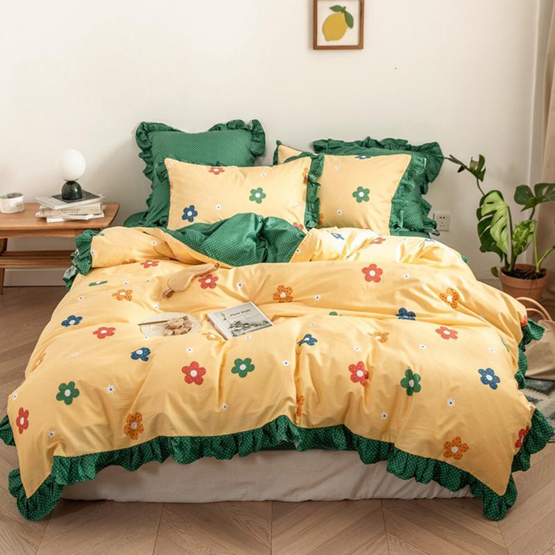 美帮汇四件套全棉全棉床单被套床笠三件套少女心公主风床上用品 七彩梦 1.5m床【床单款四件套，适合200x230cm被芯】