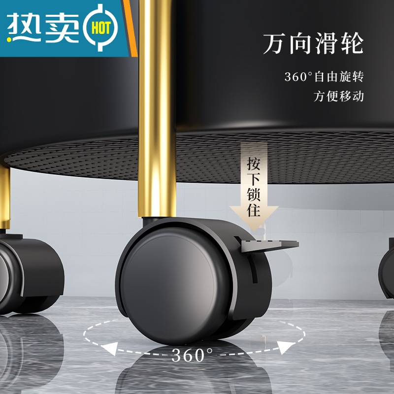 敬平 INS风零食婴儿可移动小推车置物架铁艺美容院客厅收纳架高清大图