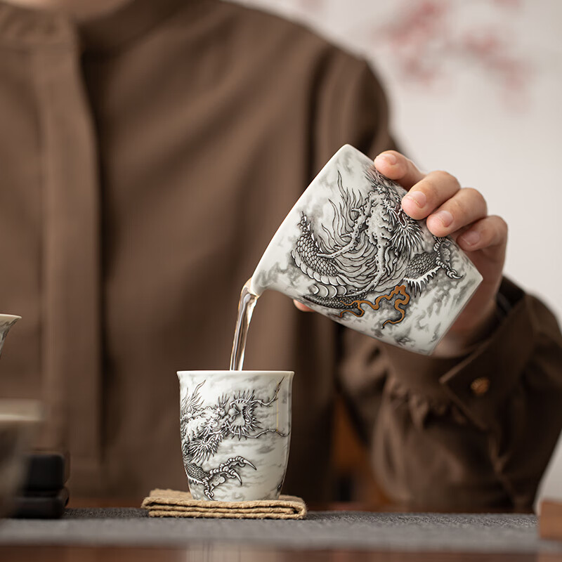 苏苏氏陶瓷/SUSHI CERAMICS J1022 万事兴龙14件套茶具大套装 (单位:套)高清大图