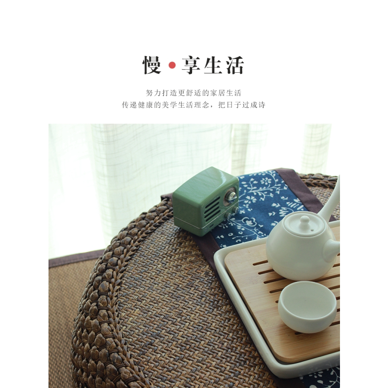 草编飘窗桌榻榻米小茶几日式简约炕桌地桌矮桌实木窗台桌电脑圆桌