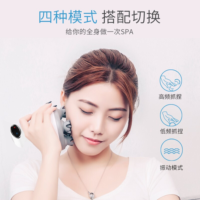 上亨(shangheng) 头部按摩器按摩仪电动揉捏头皮家用抓头神器全自动头部按摩爪全自动干湿两用 标准款银色高清大图