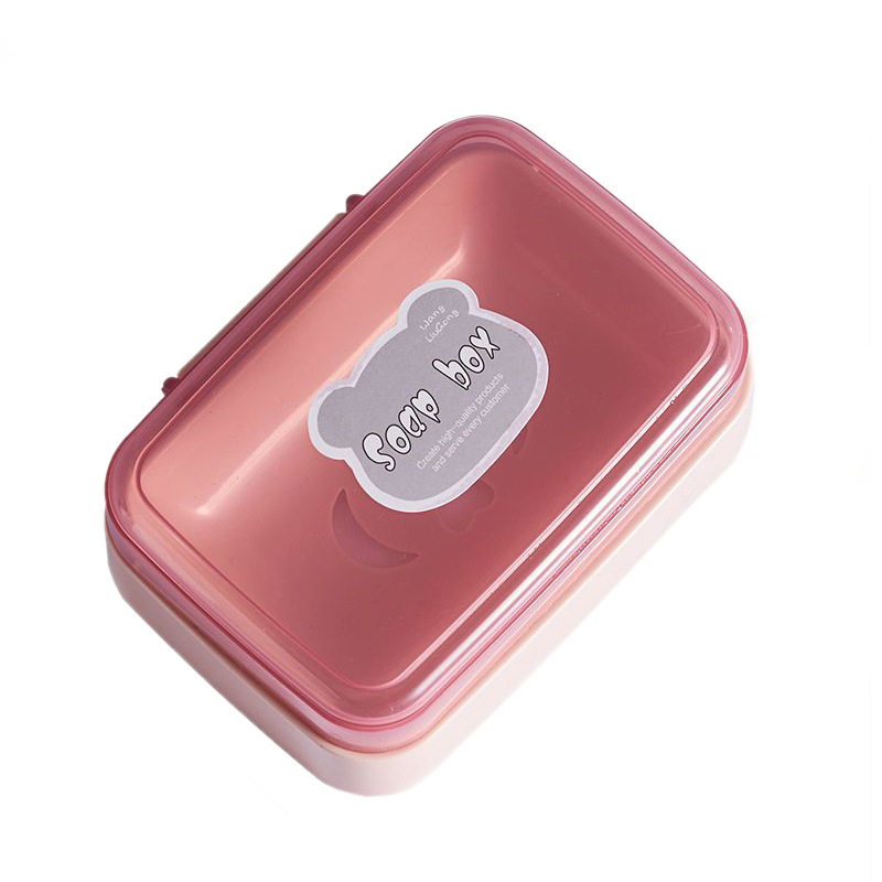 创意翻盖肥皂盒简约透明塑料沥水盒皂盒卫生间香皂盒 蓝色高清大图