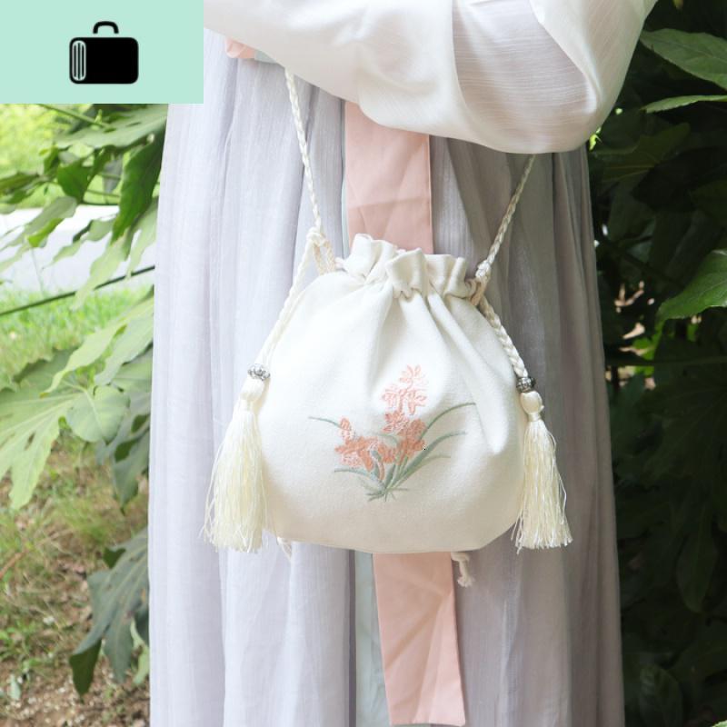 原创复古中国风包包汉服绣花手机包袋单肩斜挎包彼岸花文艺帆布包new