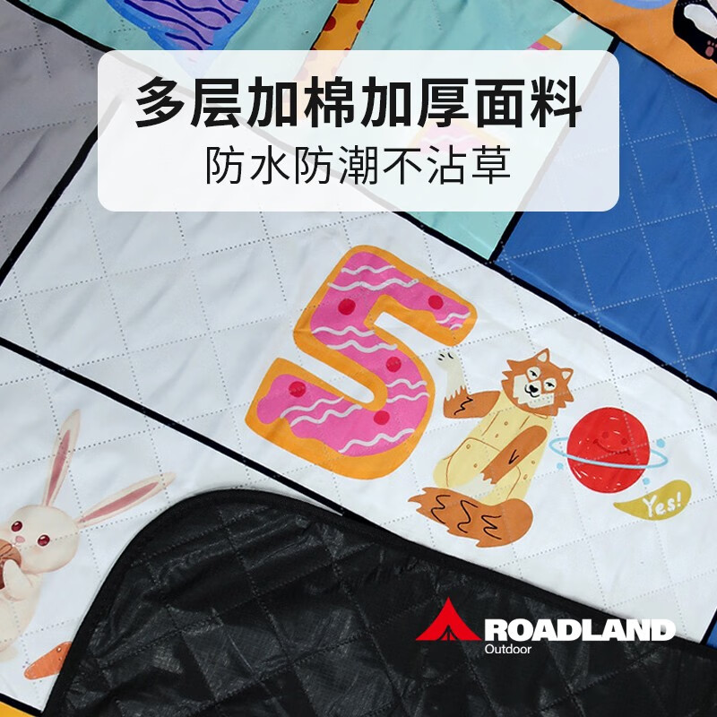 洛得兰德 LD-CD101超声波机洗野餐垫家用公园草地毯子户外折叠便携跳棋地垫 跳棋2*2M高清大图