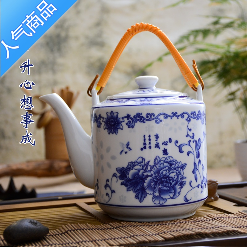 yicheng陶瓷茶壶大号家用可高温大容量单壶泡茶青花水壶开水壶凉水瓷