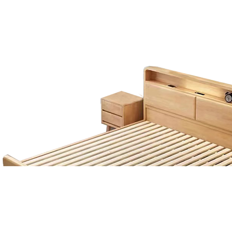 铭羽洋实木床120cm+床头柜套高清大图