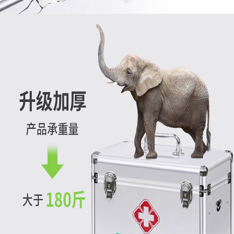 医药箱14寸银色双开空箱+24种常用高清大图