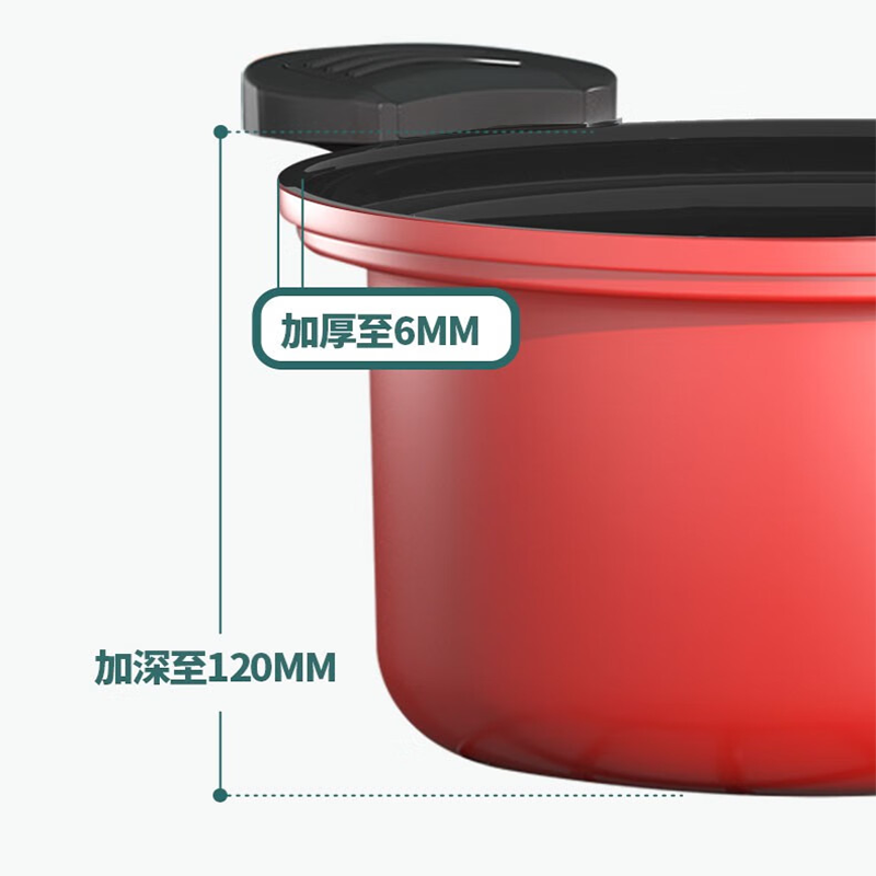 都市太太(Dstt)微压焖烧汤锅煮锅炖锅DSWYG 3.5L红色燃气灶电磁炉通用红色22cm高清大图