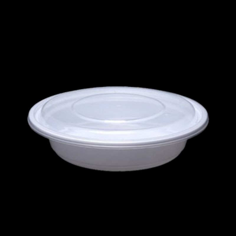 老房太太350ml一次性餐盒 L968 美式乳白底带盖300套/箱高清大图