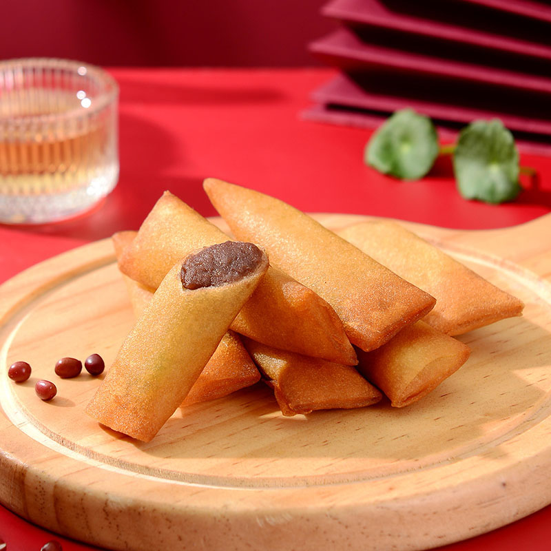 千味央厨春卷外层酥脆色泽金黄油炸半成品豆沙全素酥皮236g*6袋高清大图