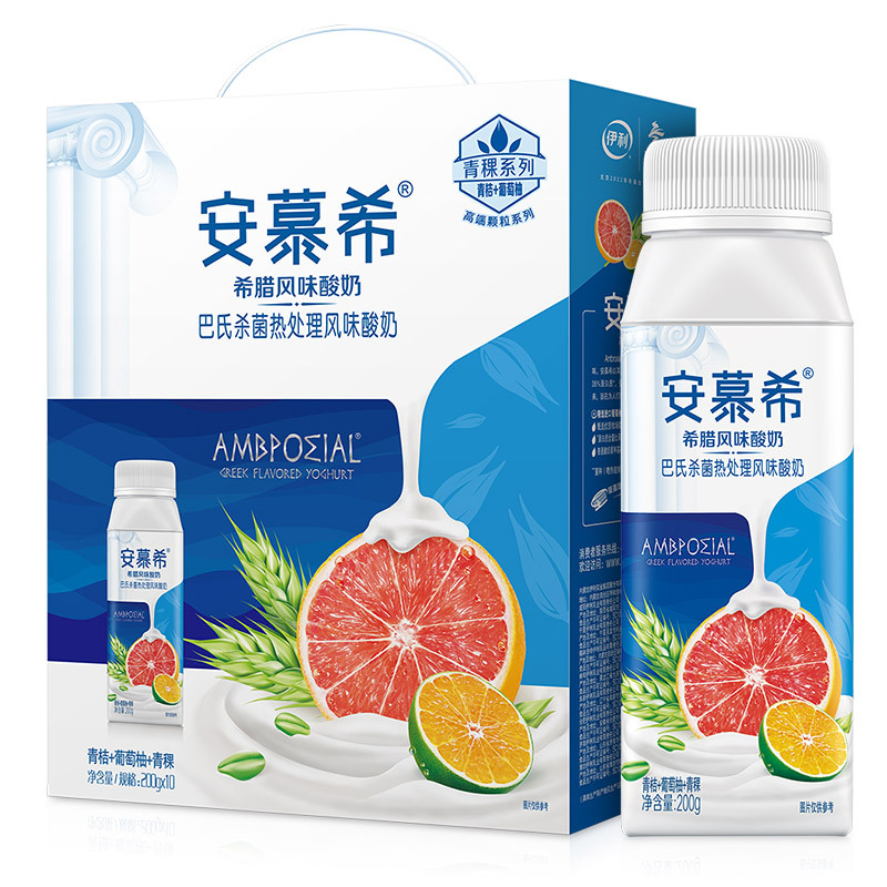 伊利 安慕希高端颗粒系列 青桔葡萄柚青稞 200g*10盒/提