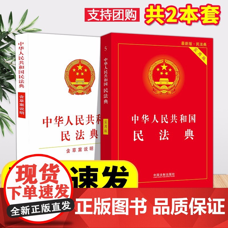中华人民共和国民法典(32开/含草案说明)+实用版(2020新版)释义解读中国民法典两会