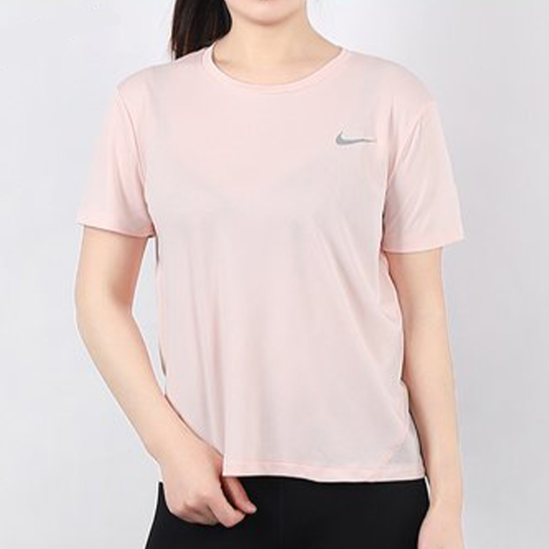 NIKE耐克短袖女宽松透气运动半袖粉色T恤AJ8122-664