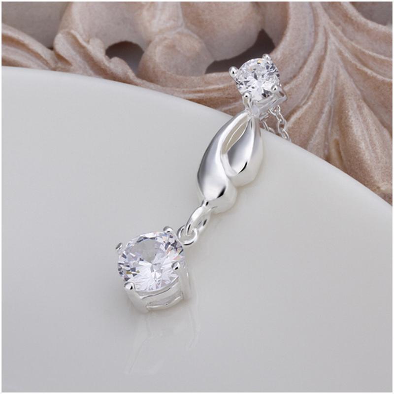 N495 Women Silver Necklace 镀925纯银女项链日韩版锁骨链潮人送女朋友七夕情人节礼物