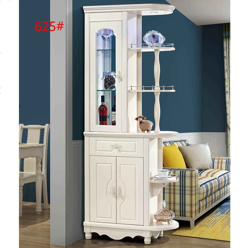 欧式客厅隔断柜小户型玄关柜间厅柜厅柜入户酒柜屏风柜进鞋柜 组装_625#（象牙白800*395*2050）_框架结构