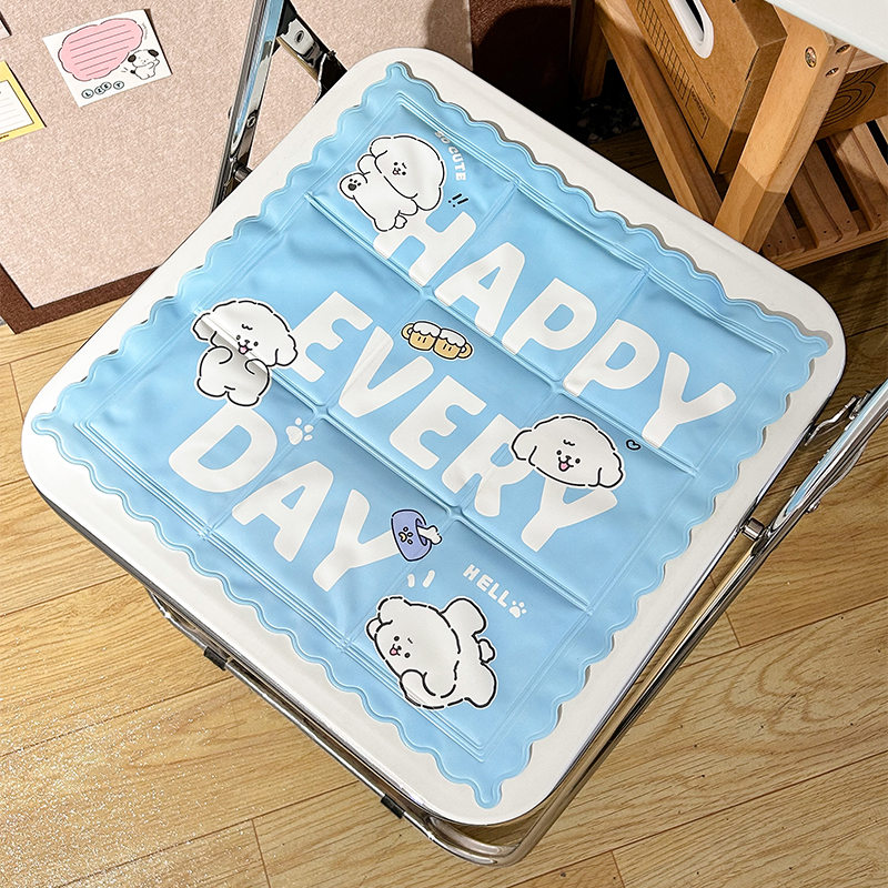 【补贴10%】夏季冰垫坐垫学生冰凉免注水水垫夏天降温神器办公室椅垫屁垫凉垫 蓝色四只狗
