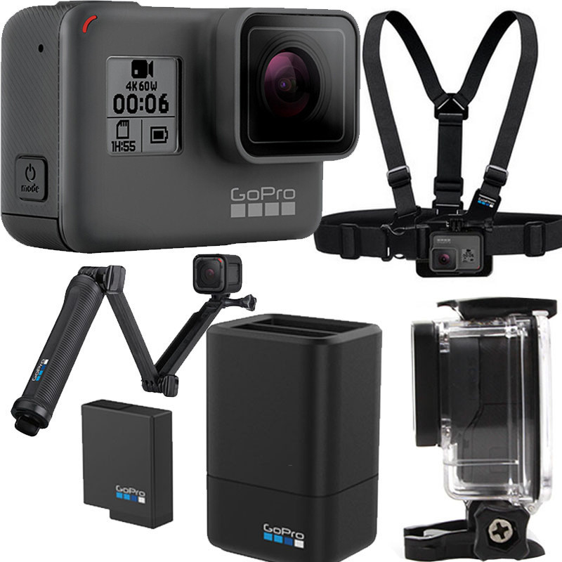 GoPro HERO 6 Black运动摄像机 ( 含滑雪专业版套包) 4K视频 裸机10米防水 智能语音控制