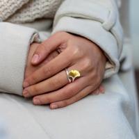 精致优雅自然叶子开口戒指杏叶戒指情人节礼物日韩个性简约潮人百搭饰品HFXYJ8326送女朋友七夕情人节礼物