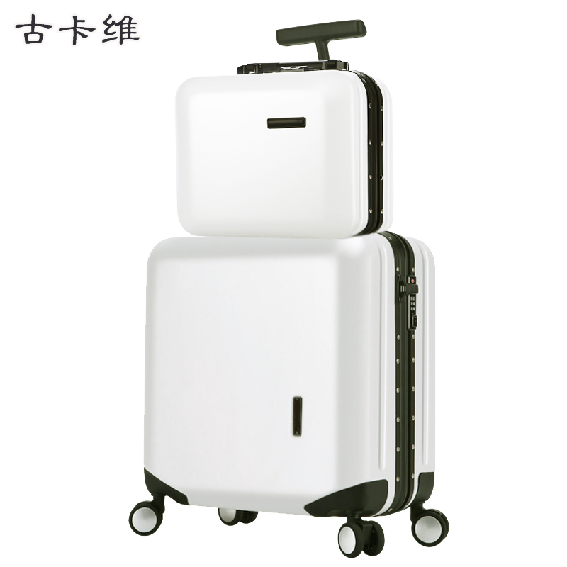 古卡维 子母登机箱 白色18寸铝框款6009TA高清大图