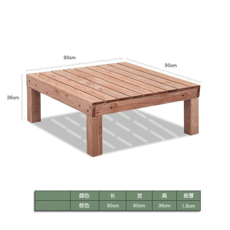 森美人户外地板庭院花园阳台走廊别墅木平台木屋凉亭防腐木制坪台榻榻米 单只棕色平台90*90*36高