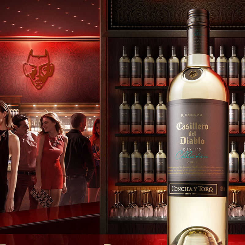 智利原瓶进口干白 Casillero del Diable 干露红魔鬼魔尊干白葡萄酒 750ml 单瓶