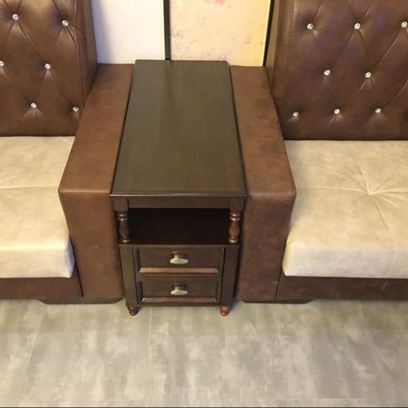 森美人美式沙发边几角几客厅小茶几边柜储物柜置物架边桌床头柜小桌子 深樱桃圆柱单抽（90*40*60）