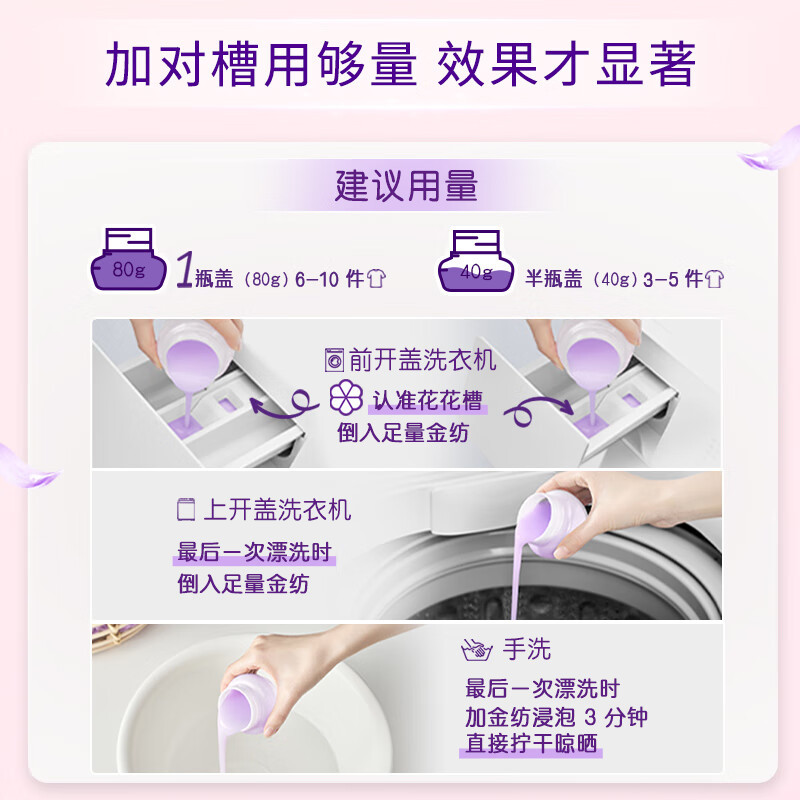 金纺衣物调香香氛柔顺护理剂持久留香除味防静电元气粉樱5.2斤