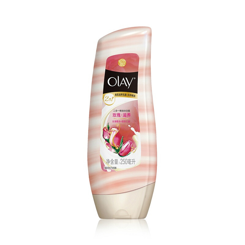 玉兰油(OLAY)玫瑰滋养二合一精油沐浴霜 250毫升 宝洁出品