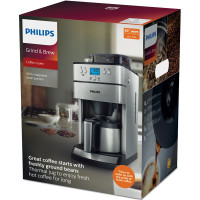 飞利浦（PHILIPS）咖啡机HD7753/00滴滤式 磨豆保温 豆粉两用 可预约式咖啡机银色 HD7751升级版