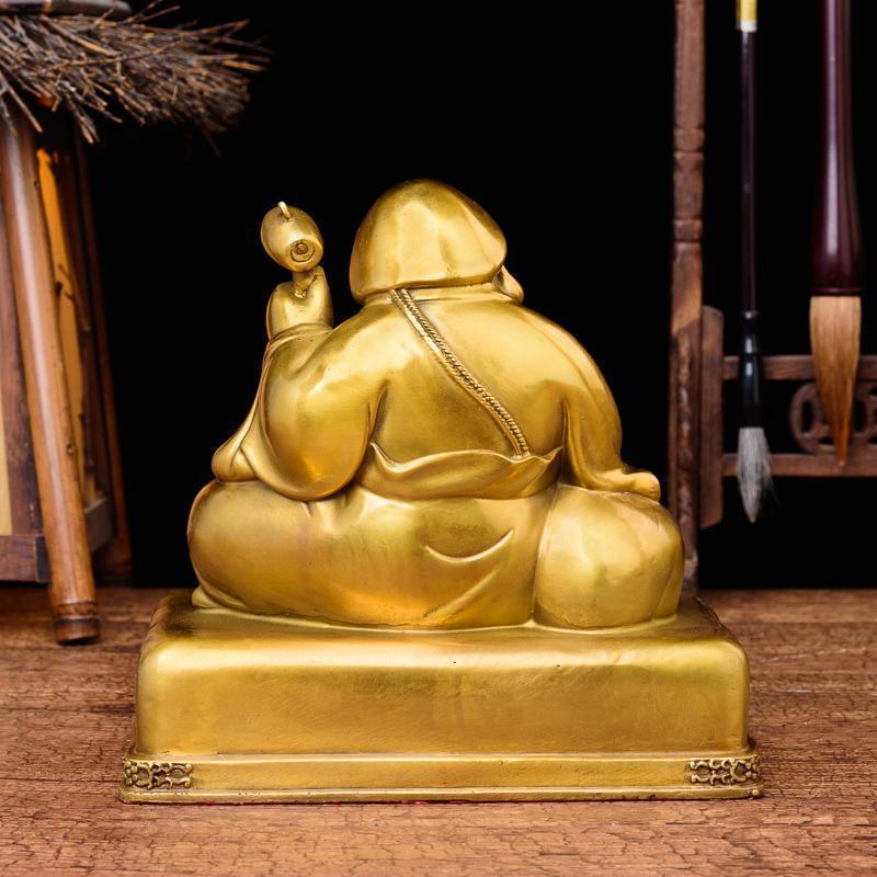 大黑天佛像 藏传密宗纯铜招手财神像护法财神家居风水摆件_867