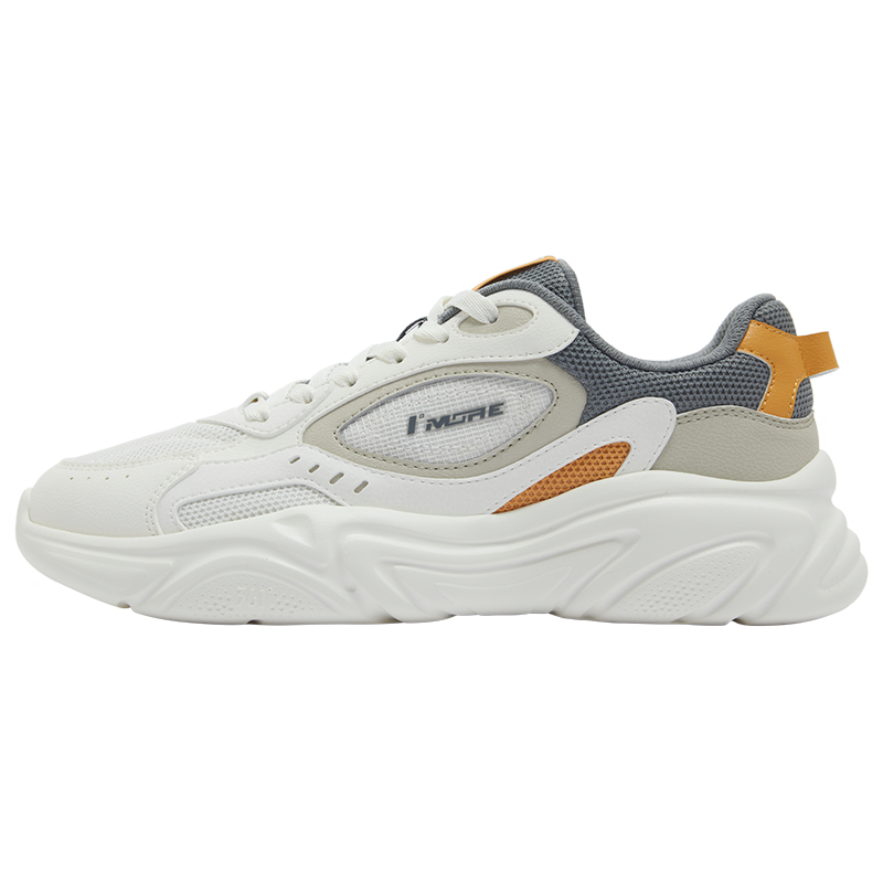 361°运动鞋男新款软底轻便网面跑步通勤休闲鞋子百搭男鞋 羽毛白/石墨灰 44码