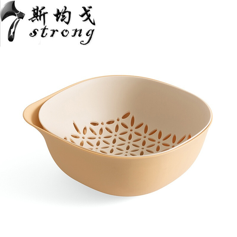双层洗菜盆塑料沥水篮子漏盆淘米神器菜蓝淘菜盆家用厨房洗水果盘